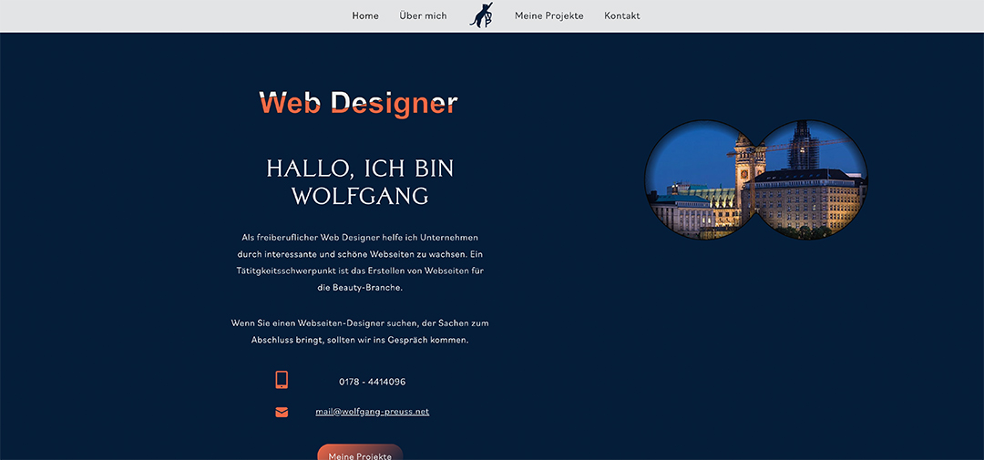Screenshot von Webseite Wolfgang Preuss - Web Designer