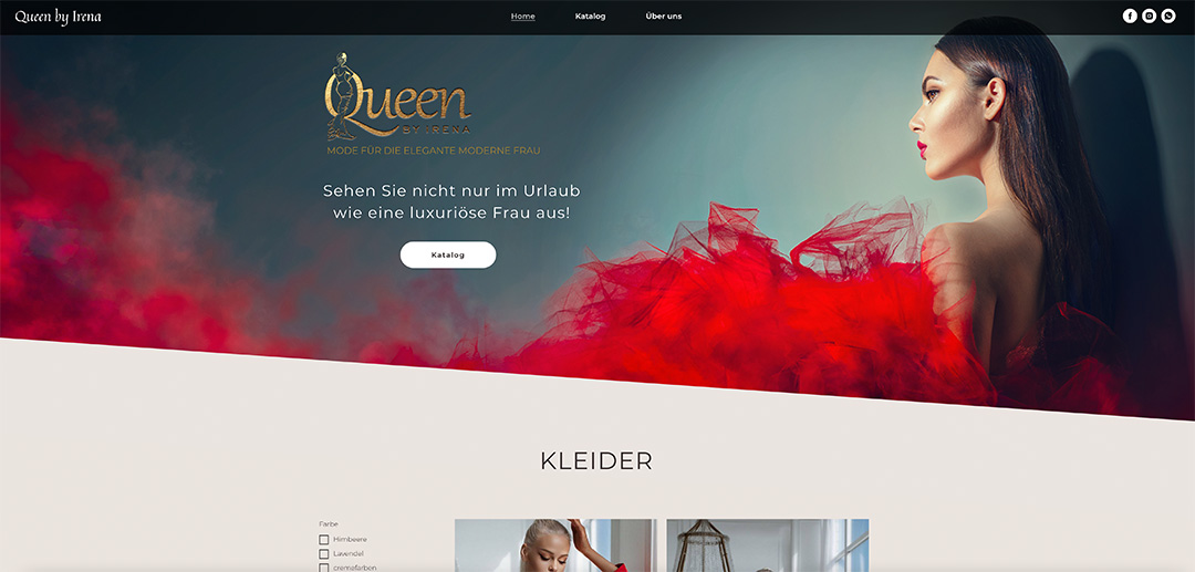Screenshot von WebShop Queen-by-Irena